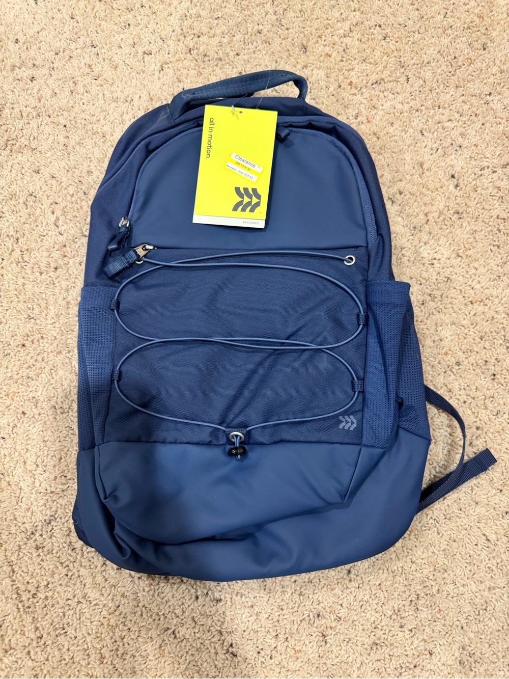 all in motion Navy Blue Kids Backpack with Front Bungee